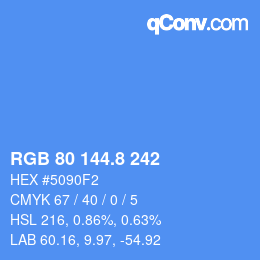カラーコード: RGB 80 144.8 242 | qconv.com