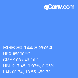 カラーコード: RGB 80 144.8 252.4 | qconv.com