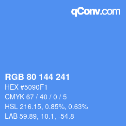 カラーコード: RGB 80 144 241 | qconv.com