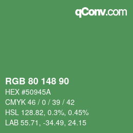 Color code: RGB 80 148 90 | qconv.com