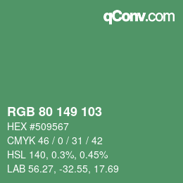 Color code: RGB 80 149 103 | qconv.com
