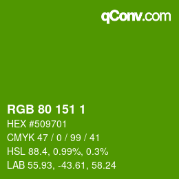 カラーコード: RGB 80 151 1 | qconv.com