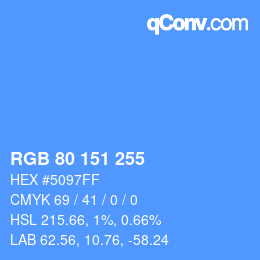 Color code: RGB 80 151 255 | qconv.com