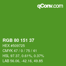 Color code: RGB 80 151 37 | qconv.com