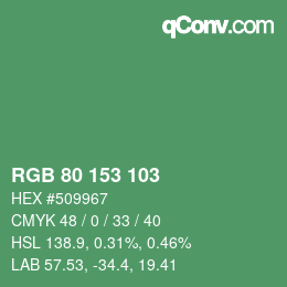 Color code: RGB 80 153 103 | qconv.com
