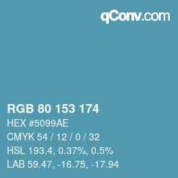 Farbcode: RGB 80 153 174 | qconv.com