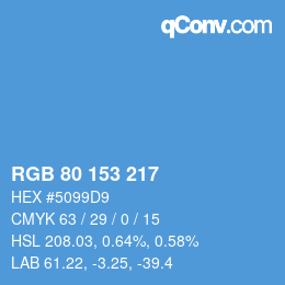 Color code: RGB 80 153 217 | qconv.com