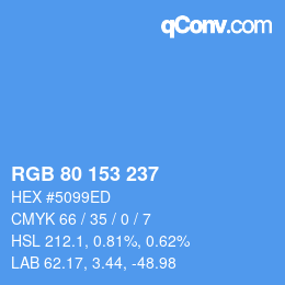Color code: RGB 80 153 237 | qconv.com