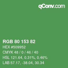 Color code: RGB 80 153 82 | qconv.com