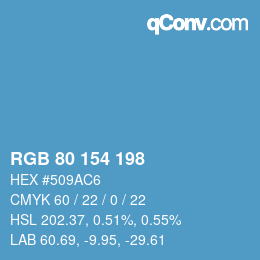 Color code: RGB 80 154 198 | qconv.com