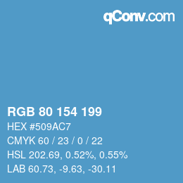 Color code: RGB 80 154 199 | qconv.com