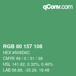 Color code: RGB 80 157 108 | qconv.com