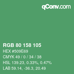 Color code: RGB 80 158 105 | qconv.com