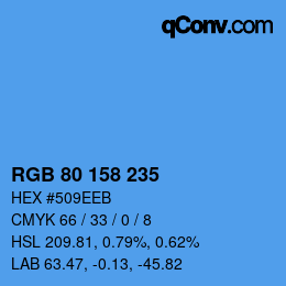 カラーコード: RGB 80 158 235 | qconv.com