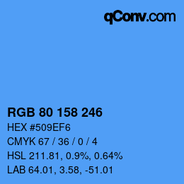 Color code: RGB 80 158 246 | qconv.com