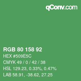 Color code: RGB 80 158 92 | qconv.com