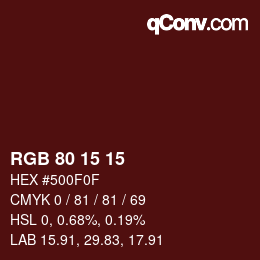Color code: RGB 80 15 15 | qconv.com