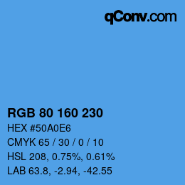 Color code: RGB 80 160 230 | qconv.com