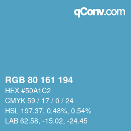 Color code: RGB 80 161 194 | qconv.com