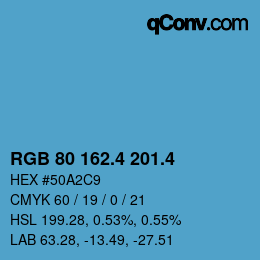 カラーコード: RGB 80 162.4 201.4 | qconv.com