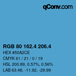 カラーコード: RGB 80 162.4 206.4 | qconv.com