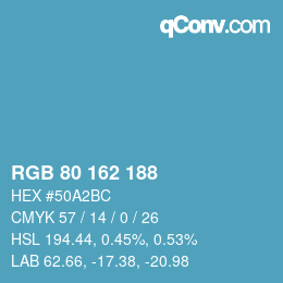 Color code: RGB 80 162 188 | qconv.com