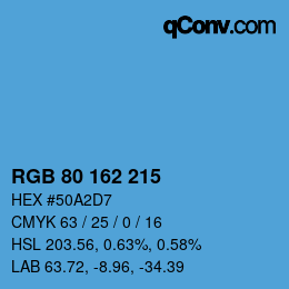 Color code: RGB 80 162 215 | qconv.com