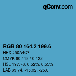 カラーコード: RGB 80 164.2 199.6 | qconv.com
