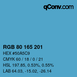 Color code: RGB 80 165 201 | qconv.com