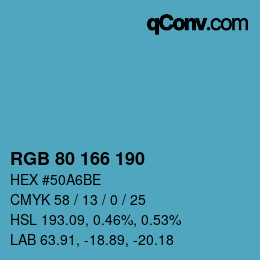 Color code: RGB 80 166 190 | qconv.com