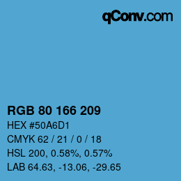 Color code: RGB 80 166 209 | qconv.com