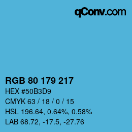 Color code: RGB 80 179 217 | qconv.com