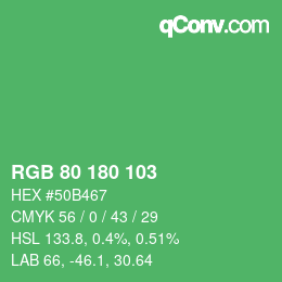 Farbcode: RGB 80 180 103 | qconv.com