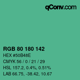 Farbcode: RGB 80 180 142 | qconv.com