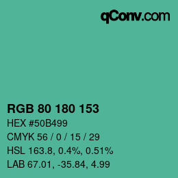 Farbcode: RGB 80 180 153 | qconv.com