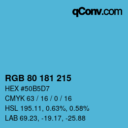 Color code: RGB 80 181 215 | qconv.com