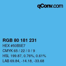 Color code: RGB 80 181 231 | qconv.com