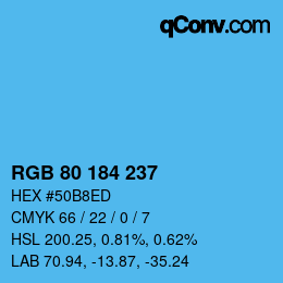Color code: RGB 80 184 237 | qconv.com