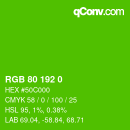 Color code: RGB 80 192 0 | qconv.com