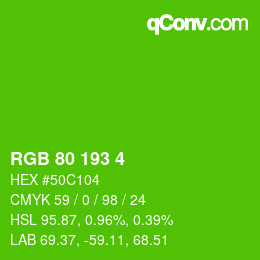 Color code: RGB 80 193 4 | qconv.com