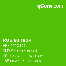 Color code: RGB 80 193 4 | qconv.com