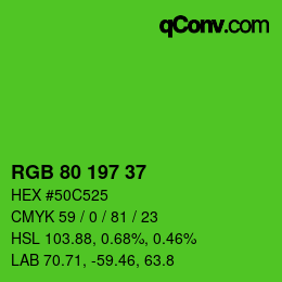 Color code: RGB 80 197 37 | qconv.com