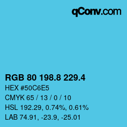カラーコード: RGB 80 198.8 229.4 | qconv.com