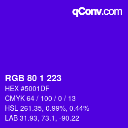 Color code: RGB 80 1 223 | qconv.com