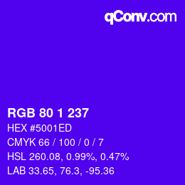 Color code: RGB 80 1 237 | qconv.com
