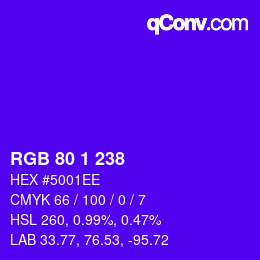 Color code: RGB 80 1 238 | qconv.com