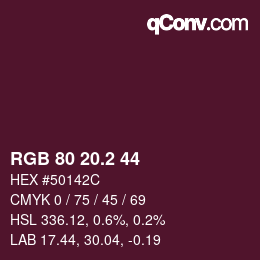 カラーコード: RGB 80 20.2 44 | qconv.com