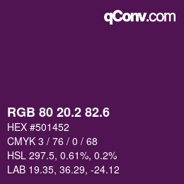 カラーコード: RGB 80 20.2 82.6 | qconv.com