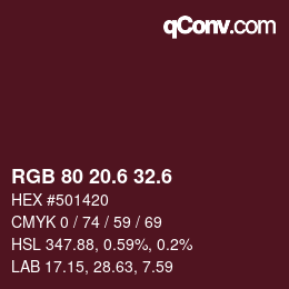 カラーコード: RGB 80 20.6 32.6 | qconv.com