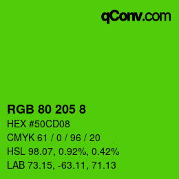 Color code: RGB 80 205 8 | qconv.com